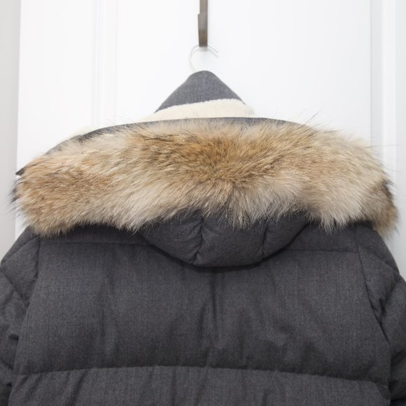 MONCLER Men's Vilaine Longline Fur-Trim Parka Size 5 (XXL) - Picture 11 of 16